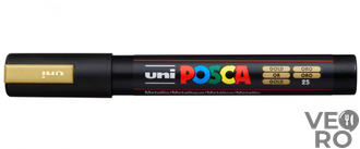 Акриловый Маркер Uni POSCA PC-5M 1,8-2,5мм, овальный наконечник, золотой