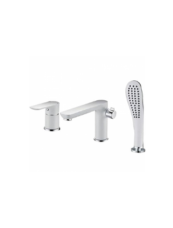 Смеситель для ванны врезной, на борт ванны, однорычажный Латунь,Белый/Хром, GAPPO, G1148