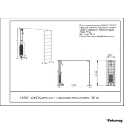 Кинезиотренажер Биотонус + шведская стенка AR087.1х2400