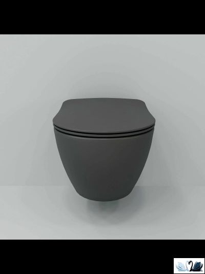 Унитаз Creavit Free FE322-11AM00E-0000 с сиденьем микролифт, Antrasit, подвесной безободковый, графит, матовый