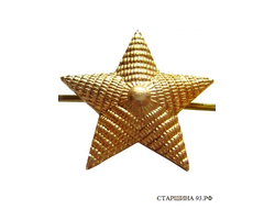 Звезда на погоны рифленая 13 мм мет.