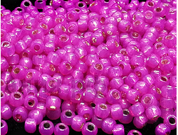 Toho 11/0 2107 Silver-Lined Milky Hot Pink / Молочный ярко-розовый с серебряной линией внутри