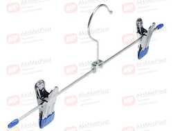 8871B Вешалка с зажимами брючная металлическая синяя L=280 мм