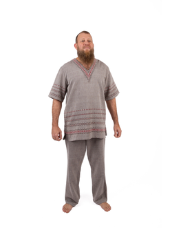 Славянский домашний костюм из льна ручного ткачества