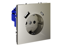 VLS040504 Розетка с заземлением 16А+2USB A+C, шелк-1