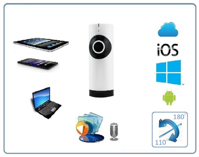 Видеоняня /WiFi видеокамера панорамная с DVR (fish), HD (360EyeS)