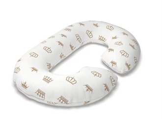 Подушка обнимашка для сна Рогалик 340 см с двойным наполнителем искусственный пух/шарики с наволочкой на молнии хлопок 100% Короны