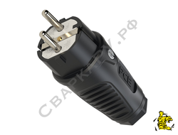 Вилка кабельная PCE Taurus2 0511-ss 220В/16А 2 полюса+земля IP54 Schuko DE