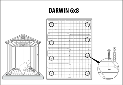 Сарай "Дарвин 6х8" (размеры 183 х 244 см), коричневый