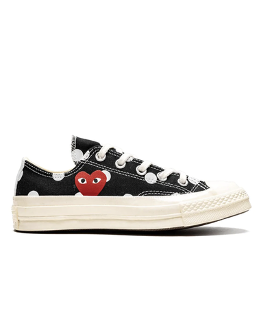 Converse Play Comme Des Garcons  с сердечком черные в горошек низкие