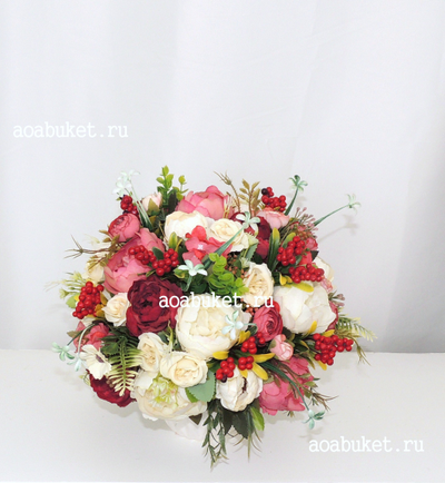 Композиция из искусственных цветов малая Кармен № М019/Купить в Москве на АОАБУКЕТ.ру