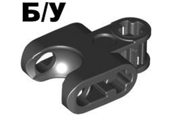 ! Б/У - Technic, Axle Connector 2 x 3 with Ball Joint Socket - Closed Sides, Straight Forks with Open Axle Holes, Black (93571 / 4610948) - Б/У
