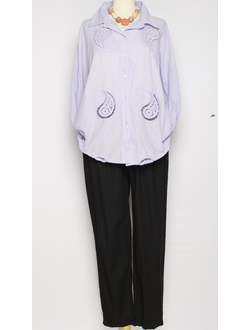 Брюки "ЛЁН ЗАУЖЕННЫЕ " чёрные р.48-56