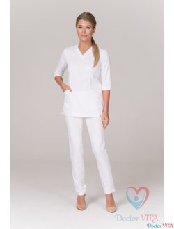 БЛУЗА МЕДИЦИНСКАЯ DR.SUPER "Viki" БЕЛАЯ