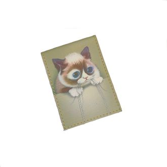 Обложка на студенческий билет с принтом "Грустный котик"