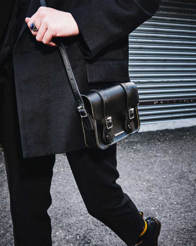 Dr. Martens 7 Inch Brando Leather Crossbody Bag Black