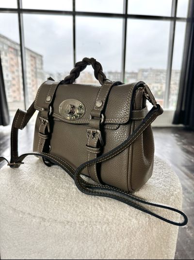 Женская маленькая сумка сэтчел из натуральной кожи, цвет тауп, Vera Pelle  Арт.024485