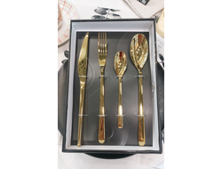 Набор столовых приборов, 4 предмета, золото