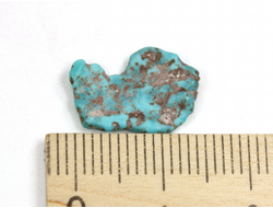 Бирюза с пиритом, необработанный, дикий образец, США, Аризона (15*11*2,5 мм, 0,45 г) №37582