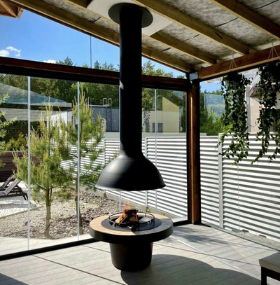 Центральный металлический камин SPHERE