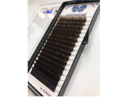 Коричневые ресницы Karnaval, микс 10-15 мм (16 лент)