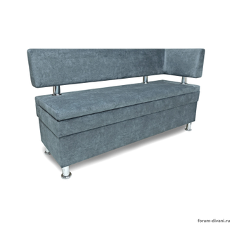 Кухонный ДИВАН "ФОРУМ-4" 130см с боковой спинкой, Серый Правый