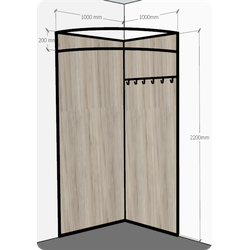 Надежная угловая примерочная кабина из ЛДСП с крючками, Новосибирск