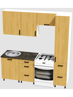 Кухня Эконом 1,5 метра с колонкой (1100х400) Цвет: Дуб Сонома/Дуб Сонома