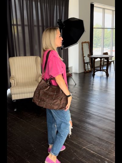 Женская сумка из натуральной винтажной кожи Vera Pelle цвет коричневый 025890