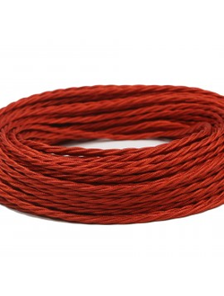 Провод витой в ретро стиле ПРВ 3х4 красный шёлк