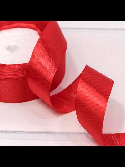Лента атласная 25мм (26, красная), 22,9м