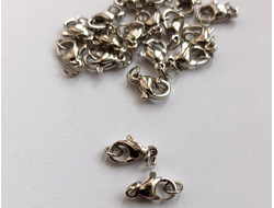 Карабин 10 мм + 2 кольца покрытие родий 1 шт цвет серебро