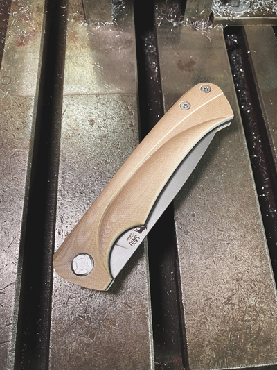 Складной нож Чиж-плюс сталь AUS 10, рукоять G10, цвет тан