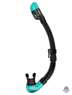 Трубка для дайвинга Sargan "МАКСИМА Юниор" сухая 2 клапана, черно-синий силикон