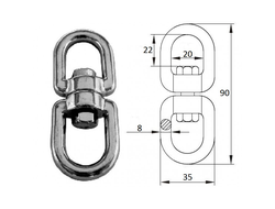 Вертлюг петля-петля 8мм CIM 2701-0108