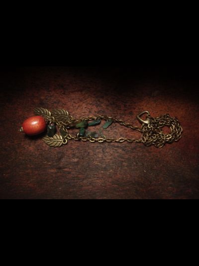 Благотворительность. Комплект украшений &quot;Вино из шиповника&quot; (кулон и серьги)