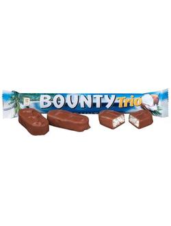 Шоколадный батончик Bounty trio 82.5 г