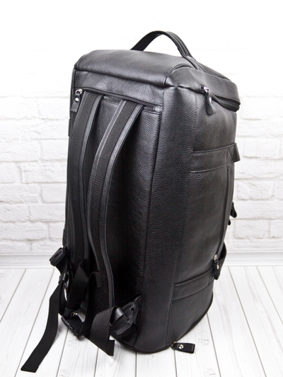 Кожаная дорожная сумка / рюкзак Napoli black 
(арт. 4034-01)