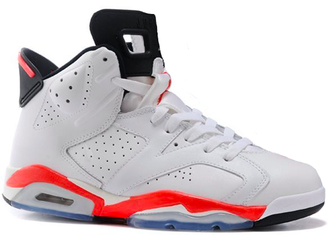 Nike Air Jordan Retro 6 (белые с красным)