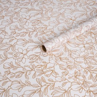 Бумага тишью влагостойкая "Цветы" 60см*10м Белый БТ07/3