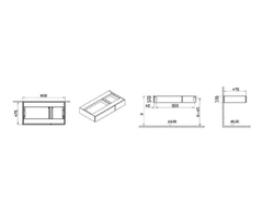 Модуль с ящиком, Vitra Origin, 90 см, черный дуб, 65701