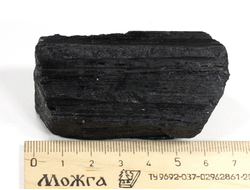 Турмалин чёрный (шерл), кристалл необработанный, Бразилия (67*37*26 мм, 138 г) №37619