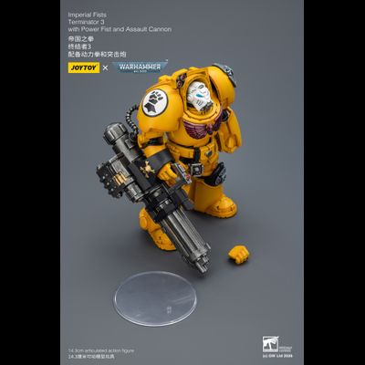 Терминатор Имперских Кулаков (Warhammer 40K) - КОЛЛЕКЦИОННАЯ ФИГУРКА 1/18 Imperial Fists Terminator with Power Fist and Assault Cannon (JT03172) - JOYTOY