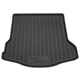 Коврик в багажник пластиковый (черный) для Ford Focus III sd (11-19)  (Борт 4см)