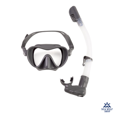 Маска для дайвинга с трубкой Scorpena комплект темно-серый (взрослый)