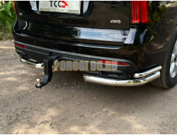 Защита задняя (уголки двойные) 76,1/42,4 мм ТСС для Haval H5 2024-