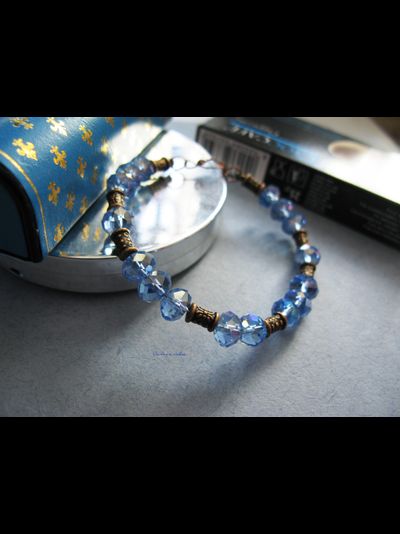 Браслет в греческом стиле с голубыми кристаллами "Афродита"