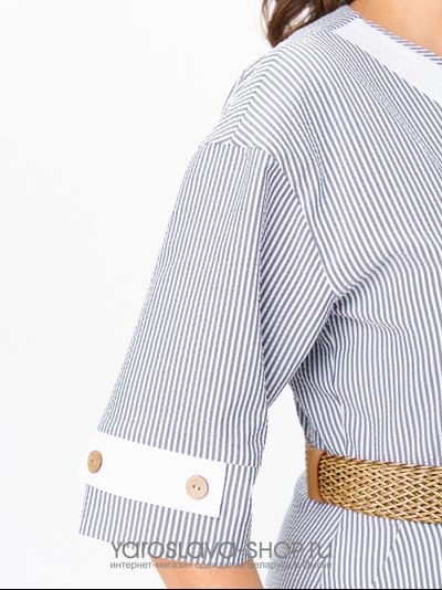 Женское платье А- силуэта в полоску