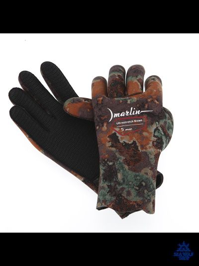 Перчатки неопреновые 5мм Marlin ULTRASTRETCH brown р.S !promo