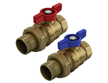 R 859K Комплект из двух шаровых кранов R859 с красной и синей рукояткой-бабочкой